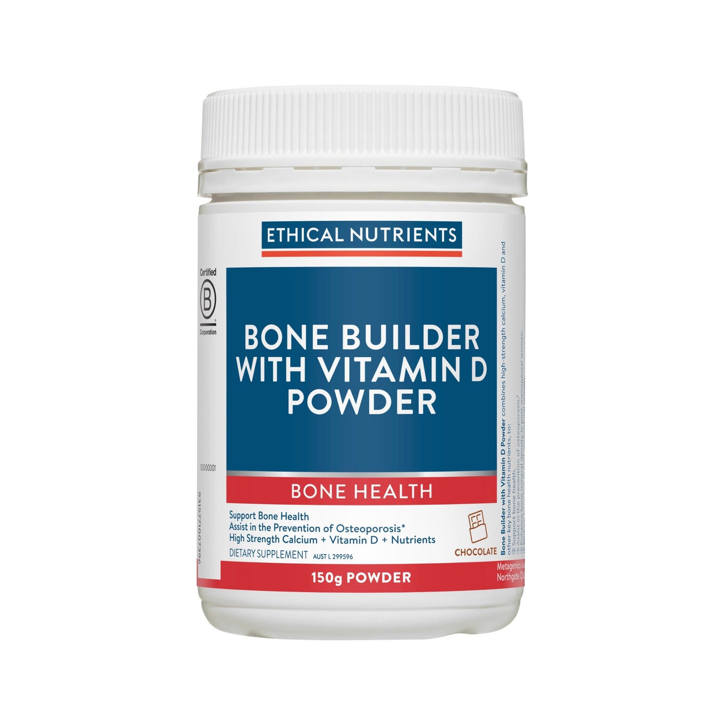 Ethical Nutrients Bone Builder with Vitamin D Chocolate 150g Powder