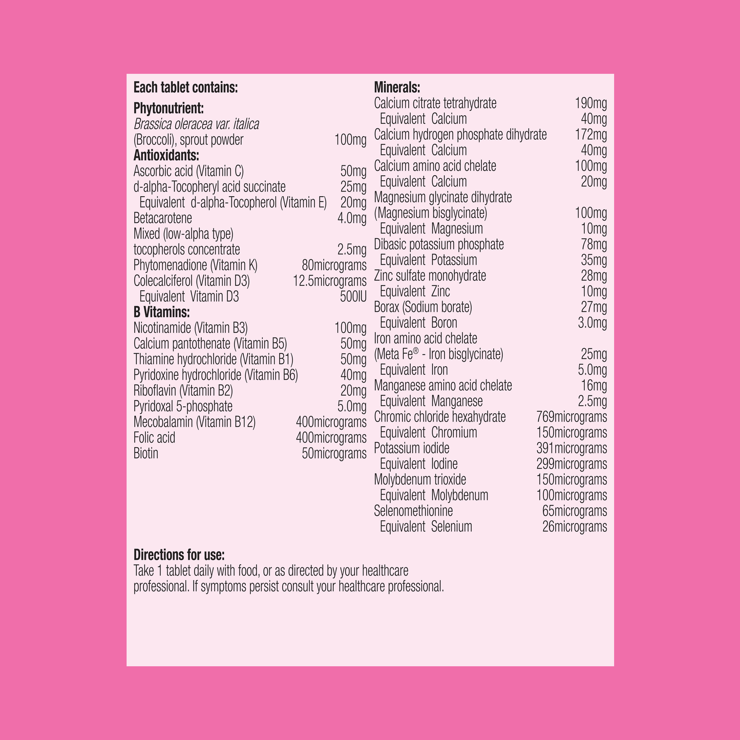 Femme Essentials Multivitamin & Mineral 120 Tablets