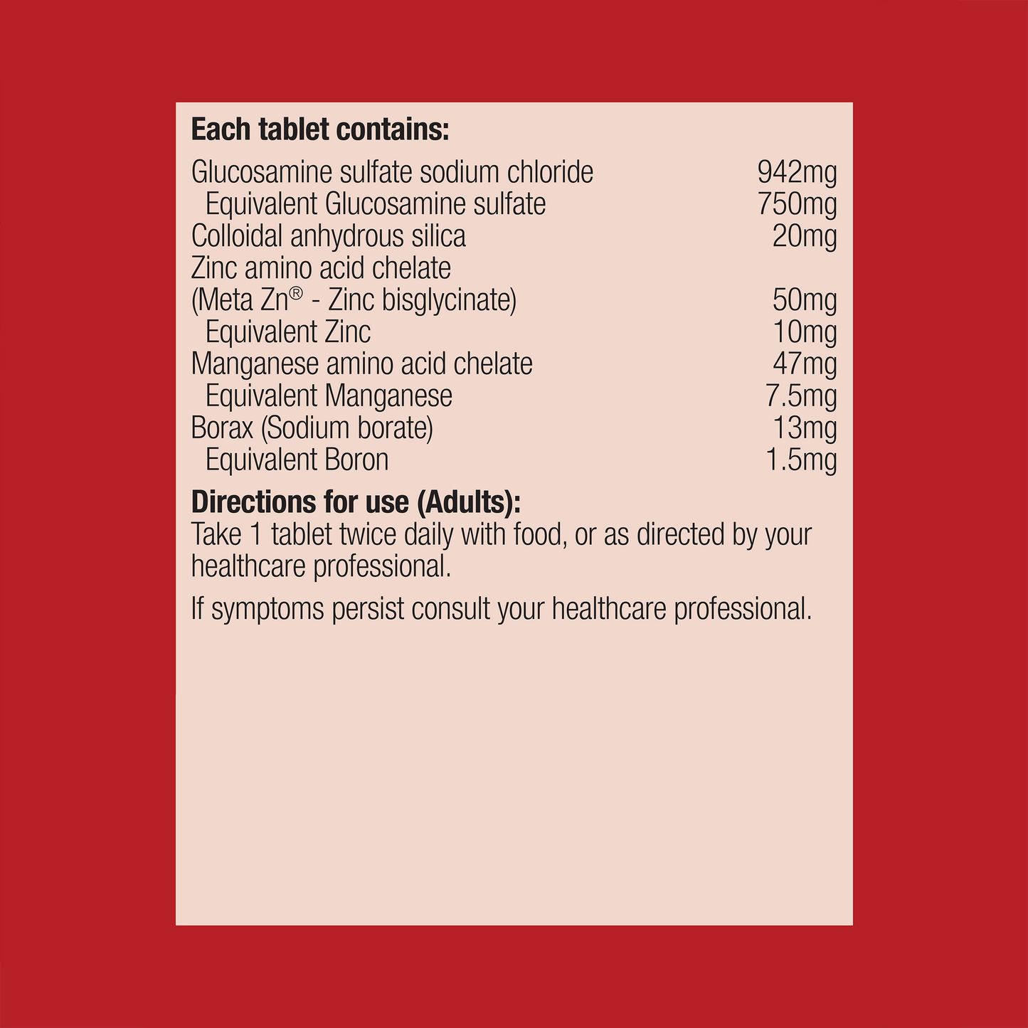 Glucosamine Intensive Care 60 Tablets