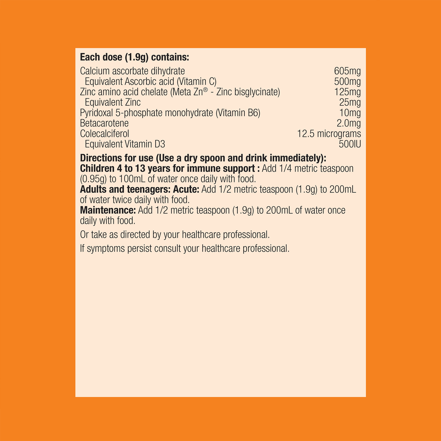 Meta Zinc with Vitamin C Raspberry 228g Powder