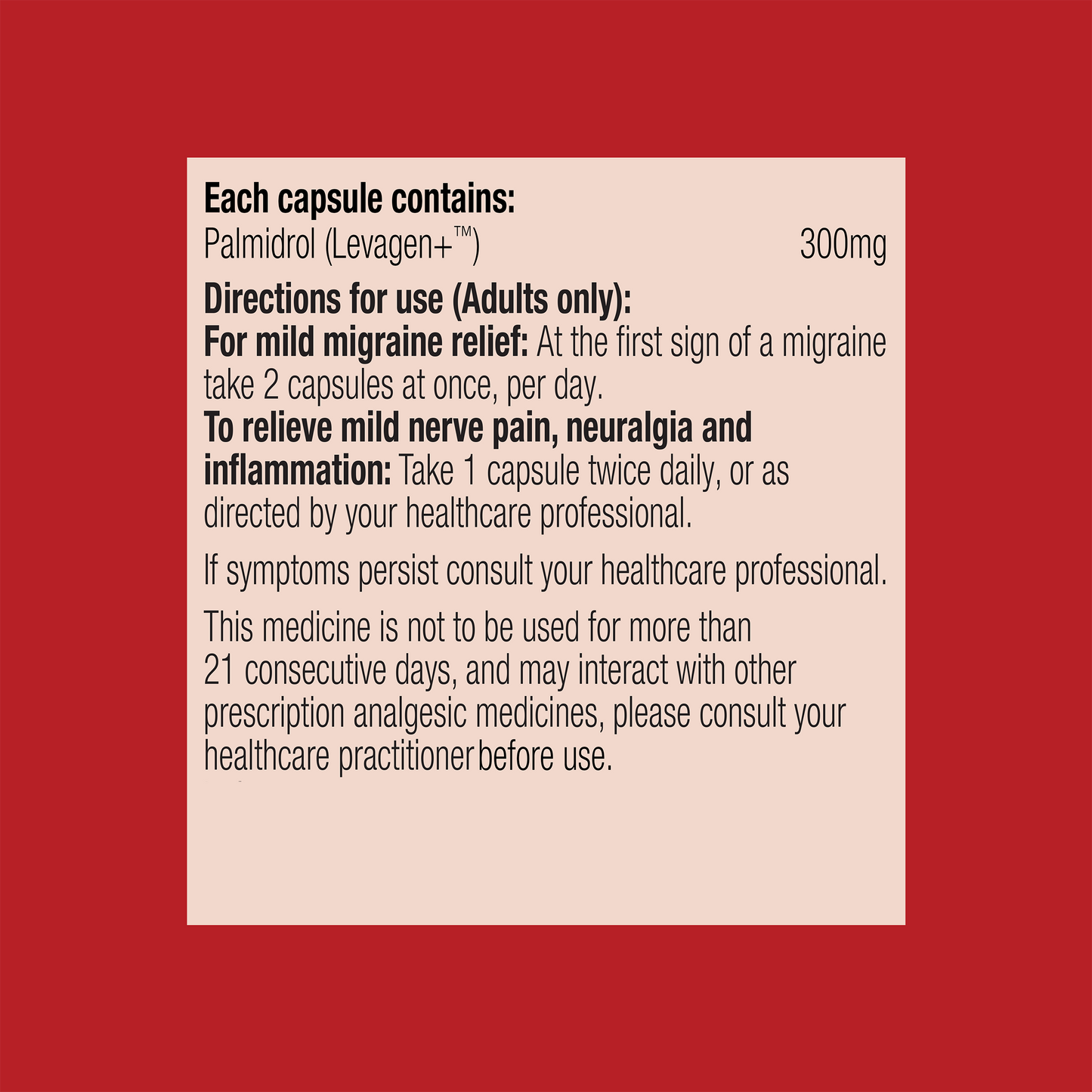 PainX Headache & Migraine 20 Capsules