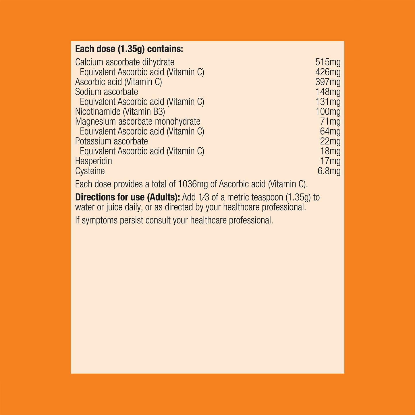C-Ultrascorb II Orange 250g Powder