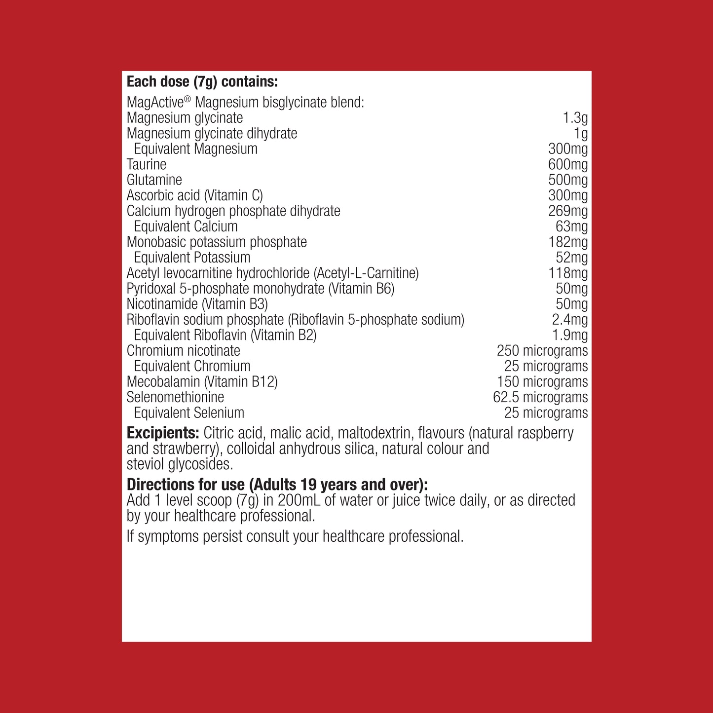 MagActive Muscle Raspberry Magnesium Powder 420g