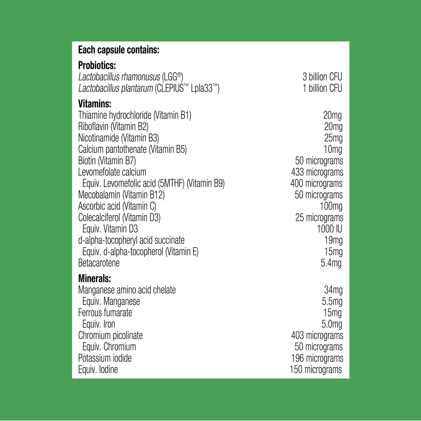 UltraFlora Probiotic + Multivitamin 30 Capsules