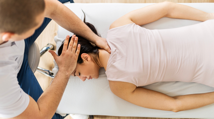 Women being treated by a physiotherapist
