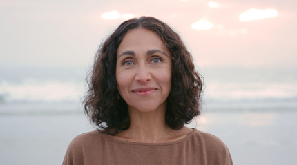Content Woman on Beach