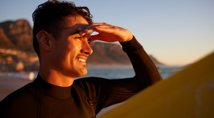Man gazing out to the ocean