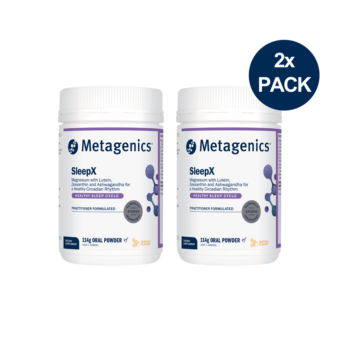 SleepX Magnesium 114g Powder 2 Pack