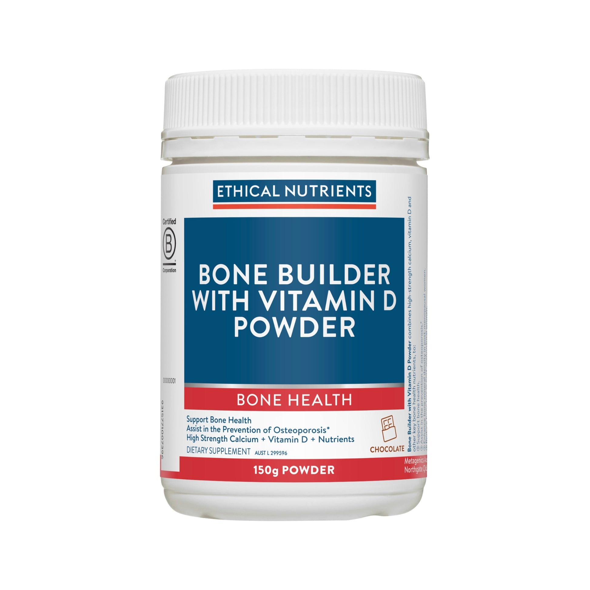 Ethical Nutrients Bone Builder with Vitamin D Chocolate 150g Powder