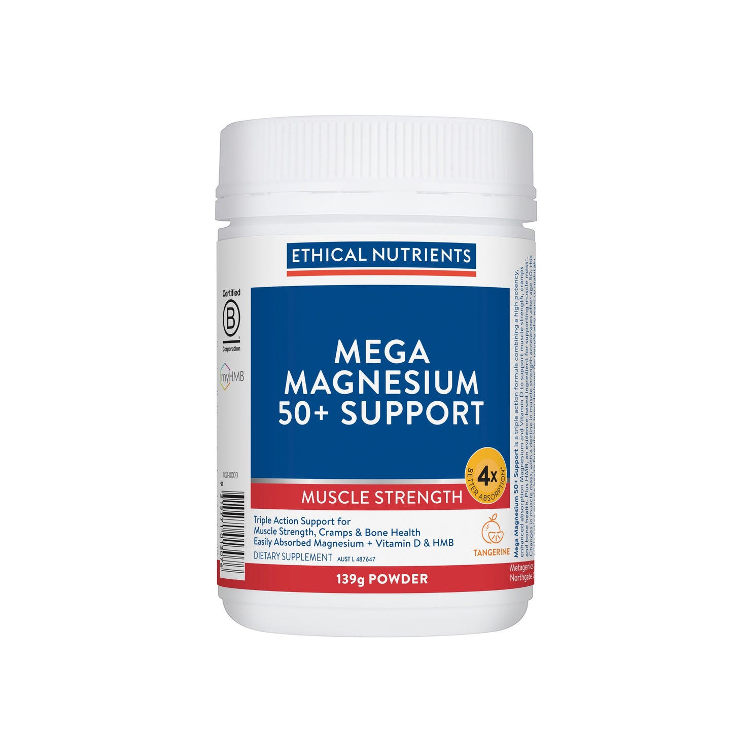 Ethical Nutrients Mega Magnesium 50+ Support Tangerine 139g Powder 