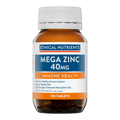 Ethical Nutrients Mega Zinc 40mg 120 Tablets