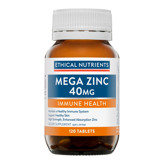 Ethical Nutrients Mega Zinc 40mg 120 Tablets