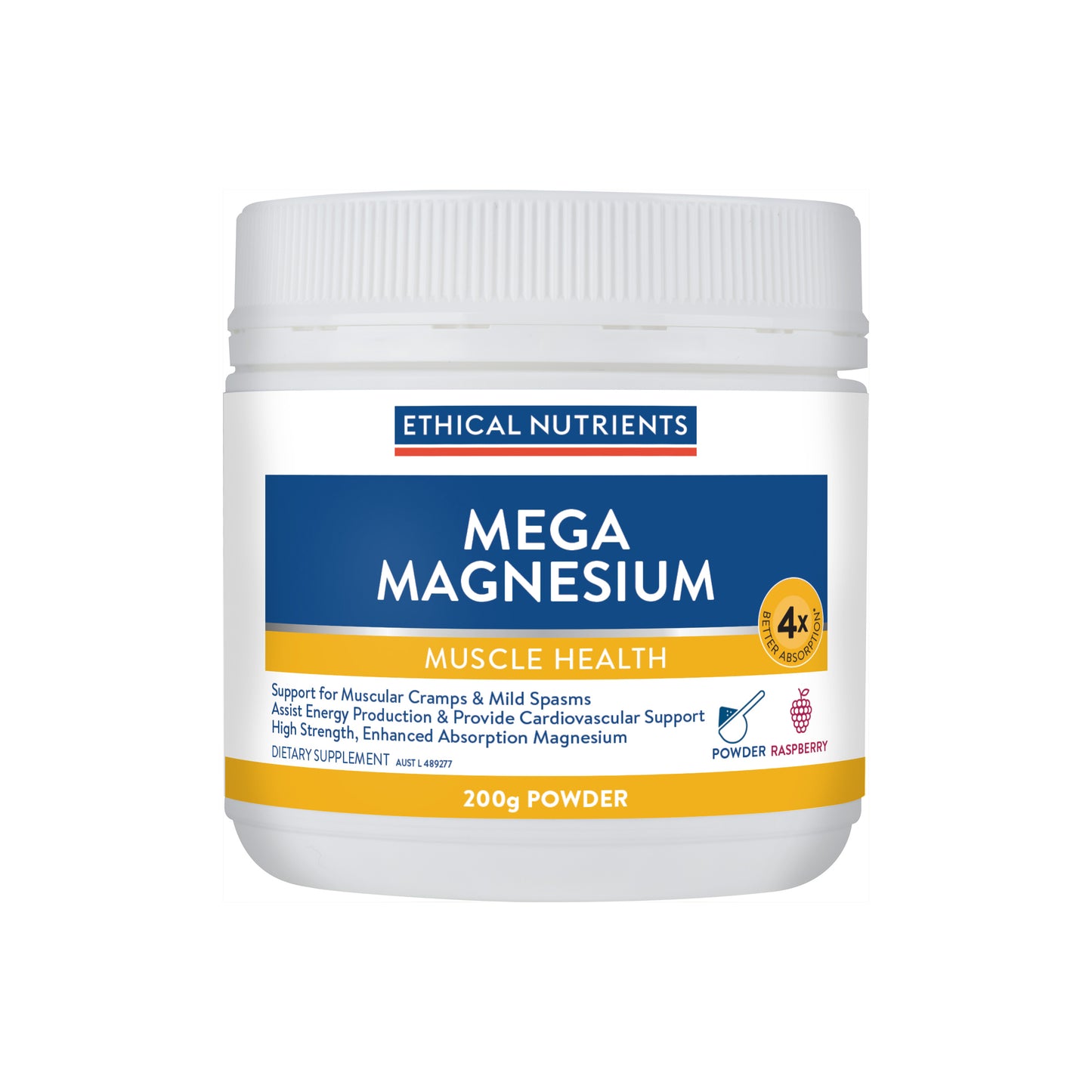 Mega Magnesium Raspberry 200g Powder