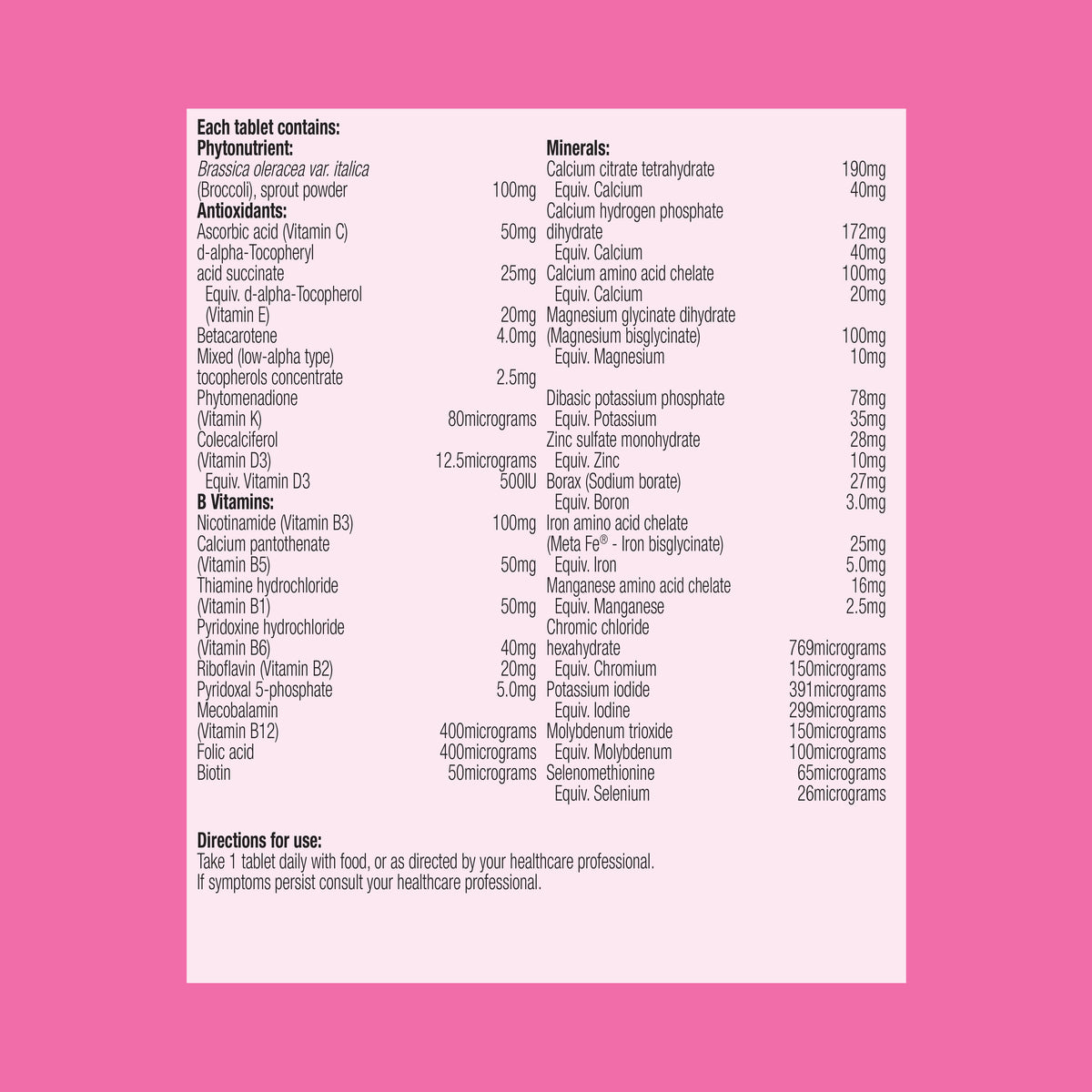 Metagenics Femme Essentials Multivitamin & Mineral 30 Tablets for Daily ...