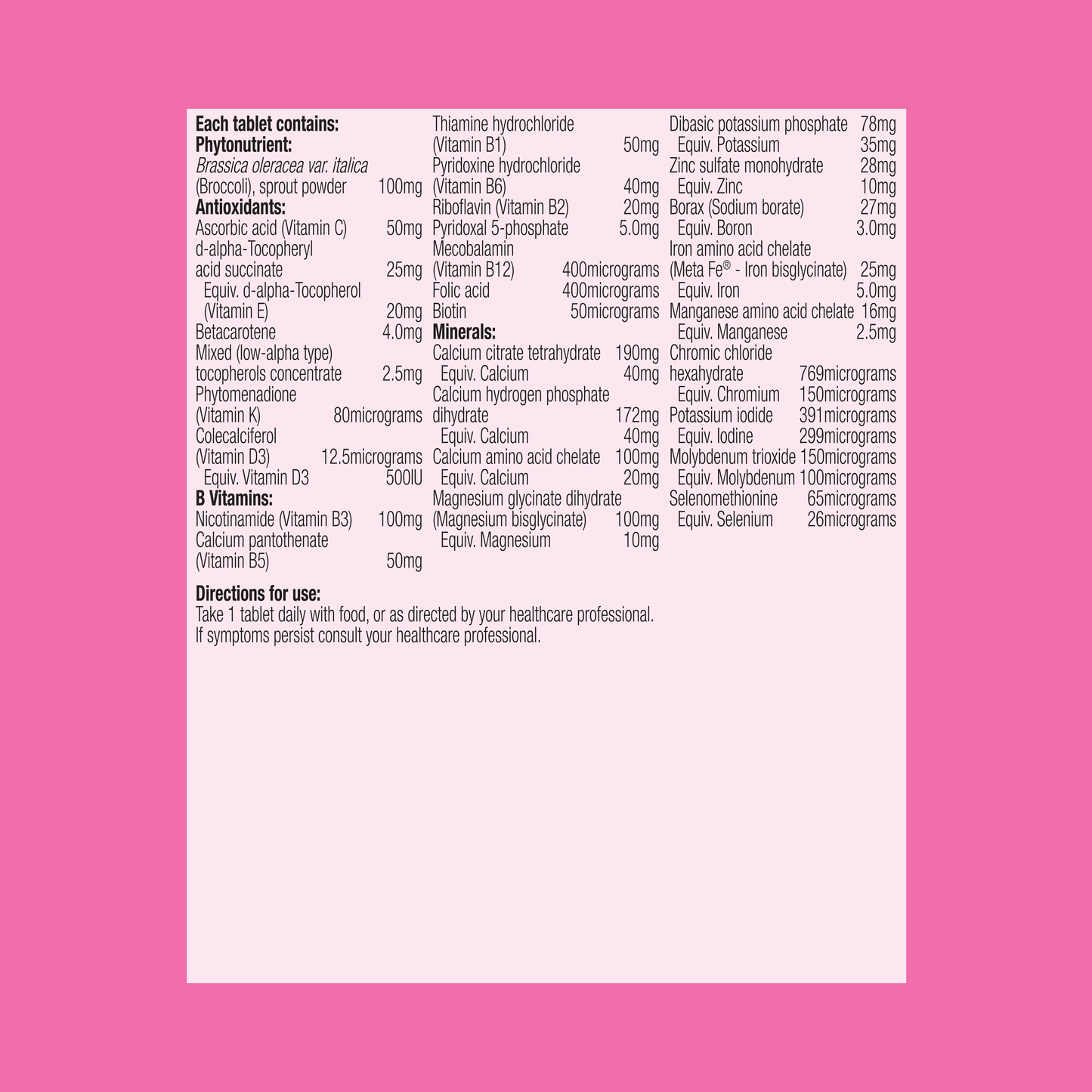 Femme Essentials Multivitamin & Mineral 60 Tablets