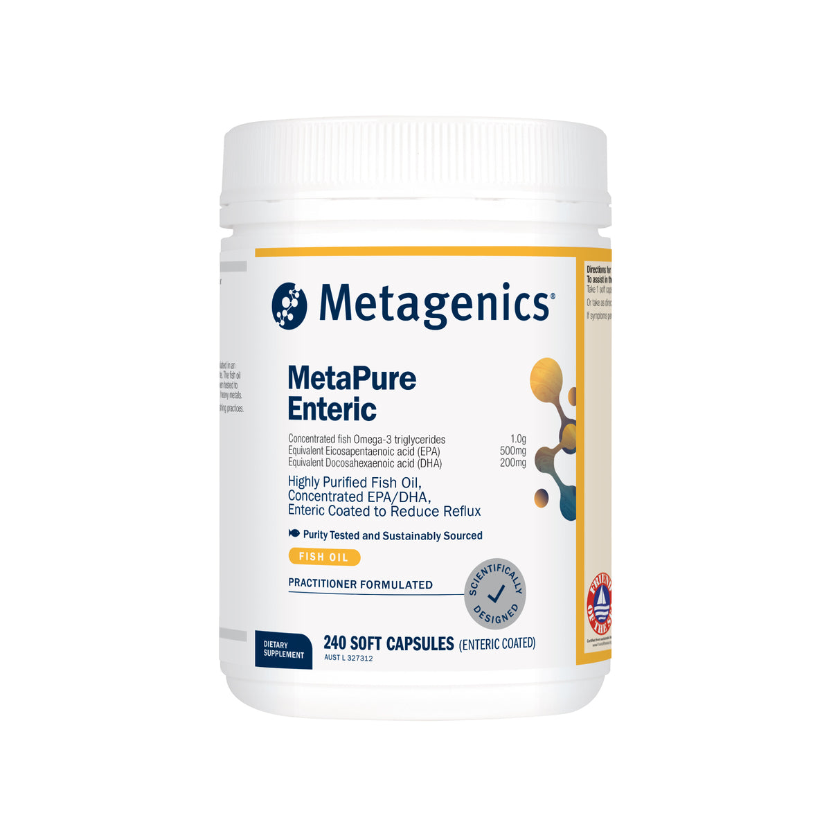 Metagenics MetaPure Enteric 240 Soft Capsules for Inflammation