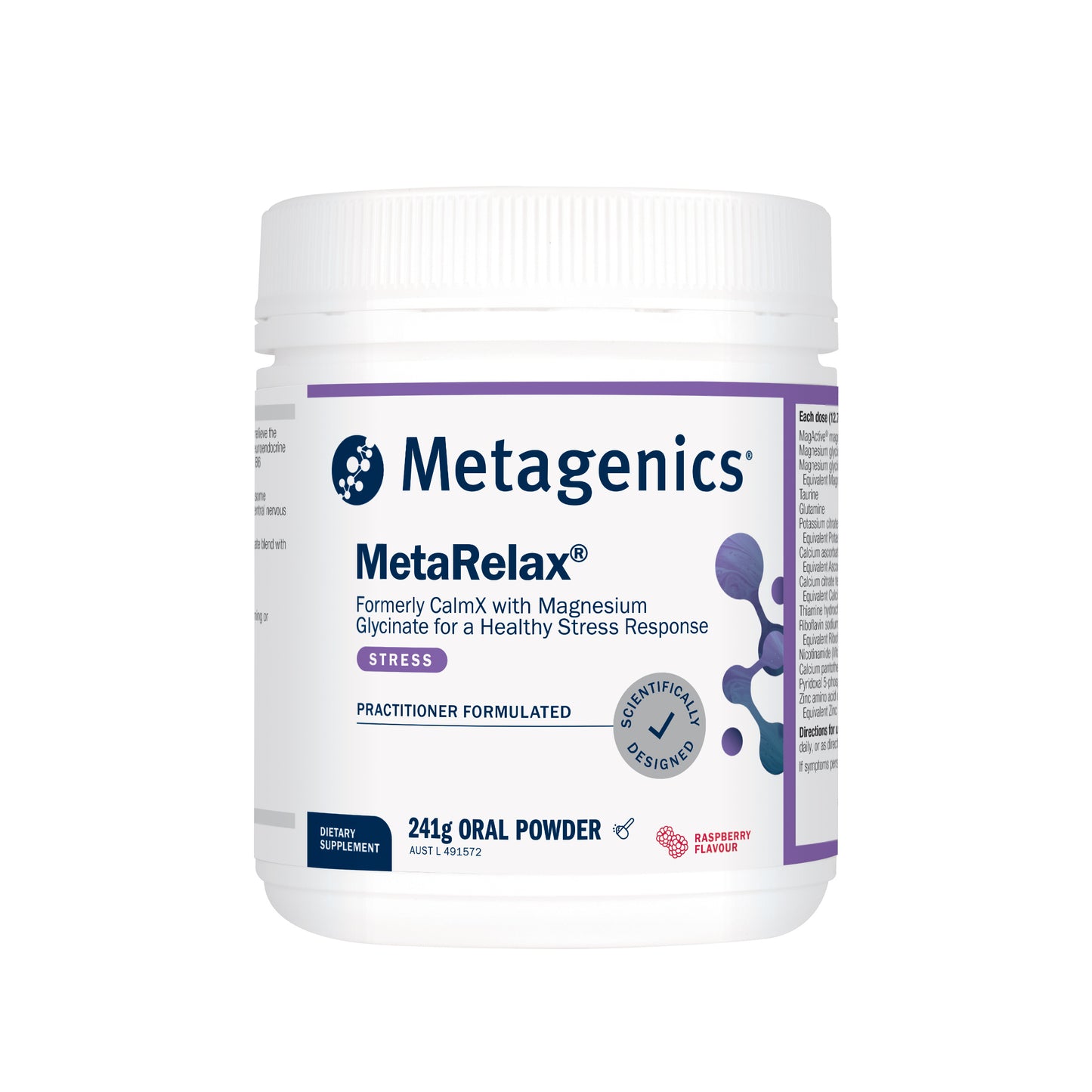 MetaRelax Raspberry Magnesium Powder 241g