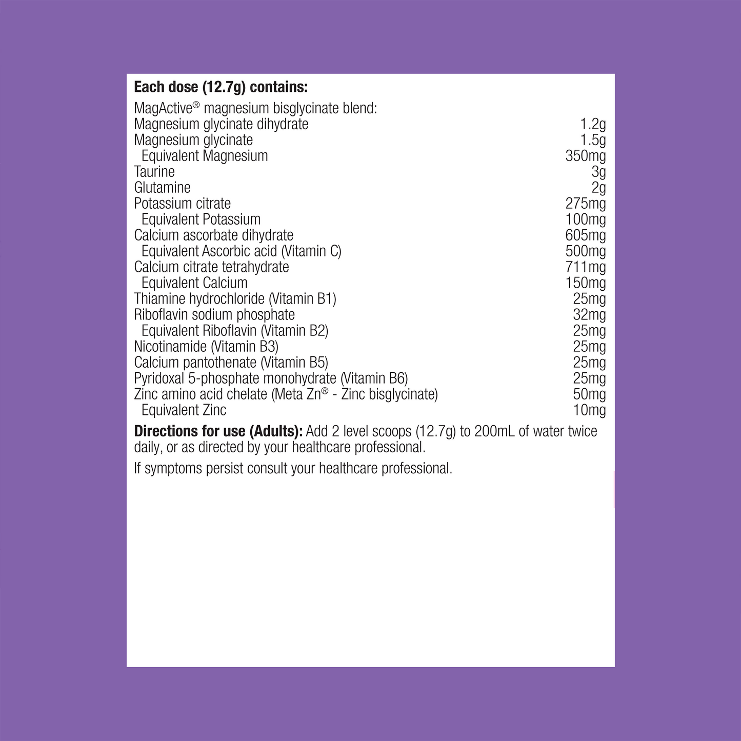 MetaRelax Raspberry Magnesium Powder 482g