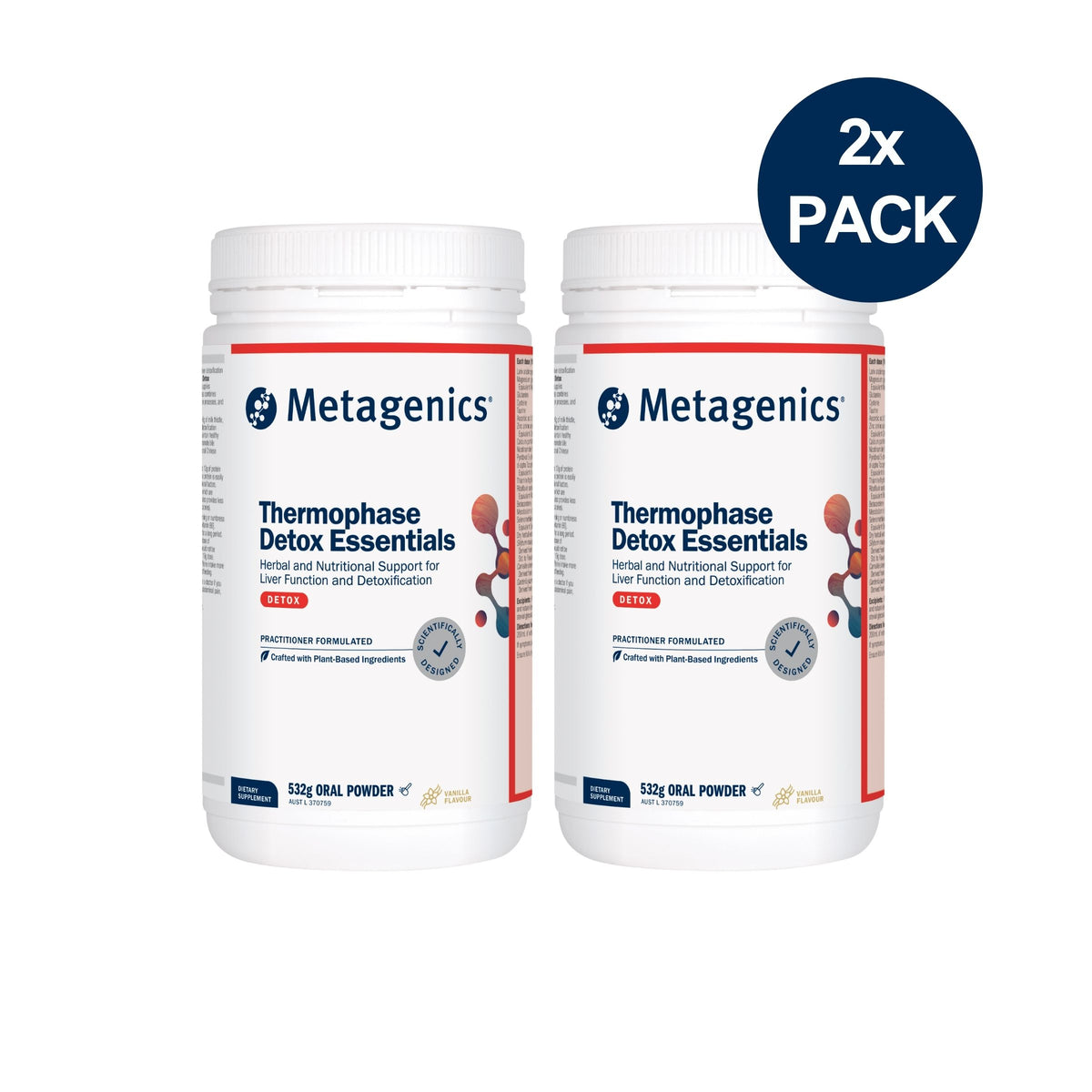 Thermophase Detox Essentials Vanilla 532g Powder 2 Pack