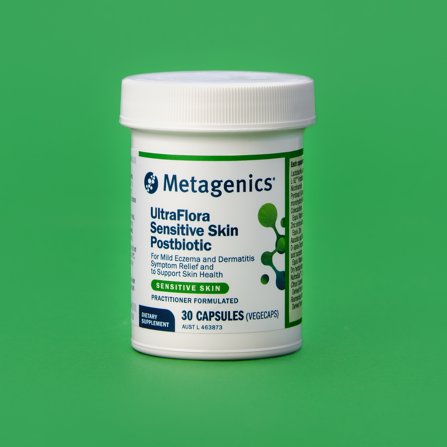 Metagenics UltraFlora Sensitive Skin Postbiotic 30 Capsules