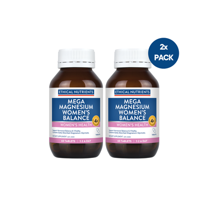 Mega Magnesium Women's Balance 60 Tablets 2 Pack