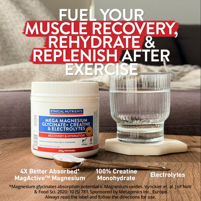 Mega Magnesium Glycinate+ Creatine & Electrolytes 250g Powder