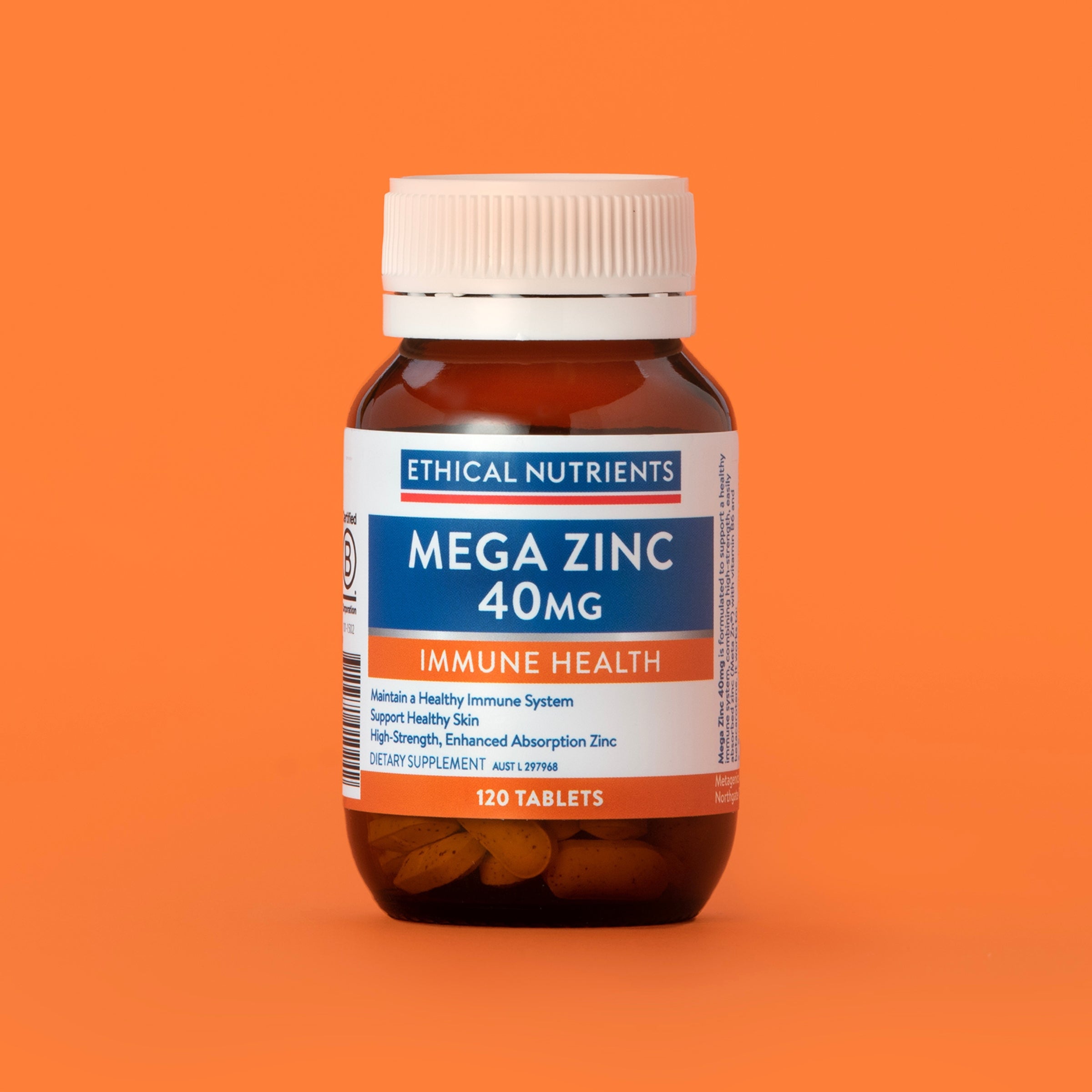 Ethical Nutrients Mega Zinc 40mg Tablets Packshot