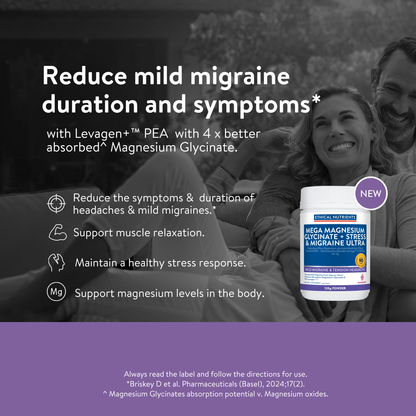 Mega Magnesium Glycinate+ Stress & Migraine Ultra