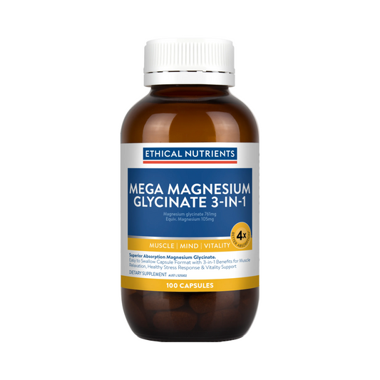 Mega Magnesium Glycinate 3-in-1 100 Capsules