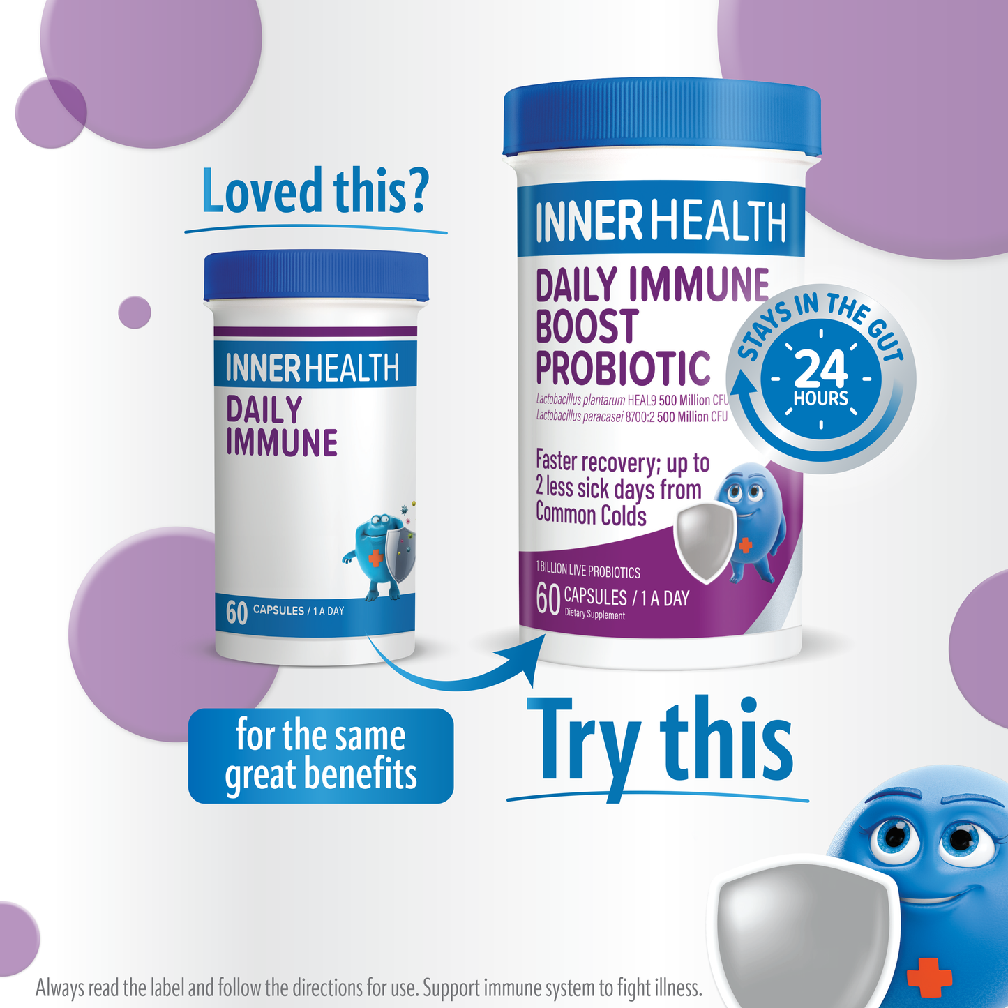 Inner Health Daily Immune Boost Probiotic 60 Capsules