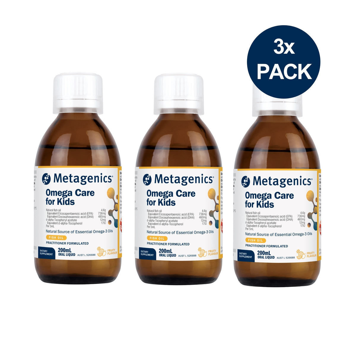 Omega Care for Kids Fruity 200ml Liquid 3 Pack